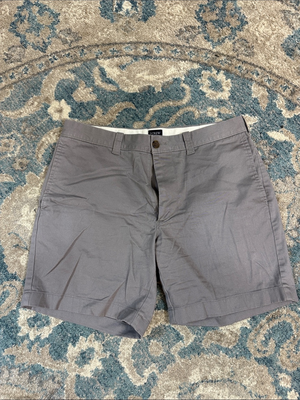 J. Crew Men's Gray Flat-Front Chino Shorts